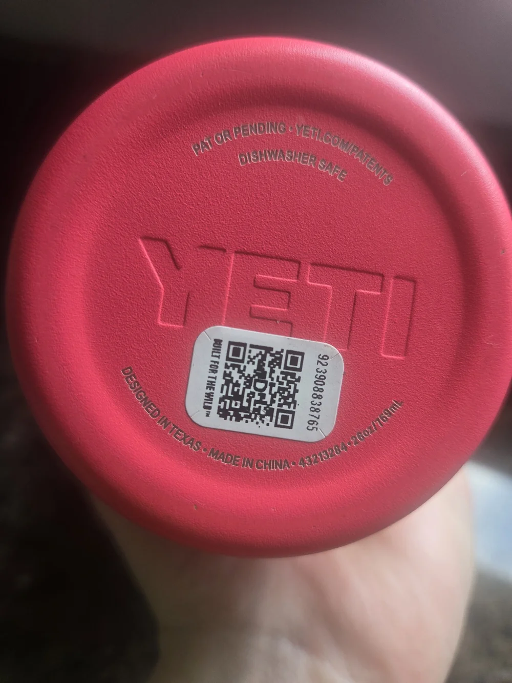 Yeti Pinn Tumbler Cap with Embossed Logo